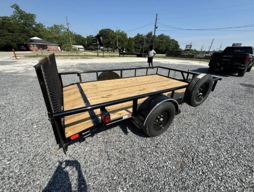 2024 Davidson 83x12 Utility Trailer  Black w/ White Pin Stripes - Image 2