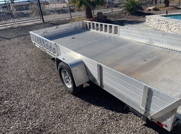 2018 Aluma 8114SR 14'6" Aluminum Utility Trailer – Side & Rear Load Ramps, Removable Sides